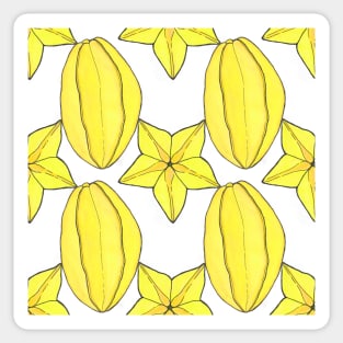 Bright watercolor pattern with starfruit Sticker